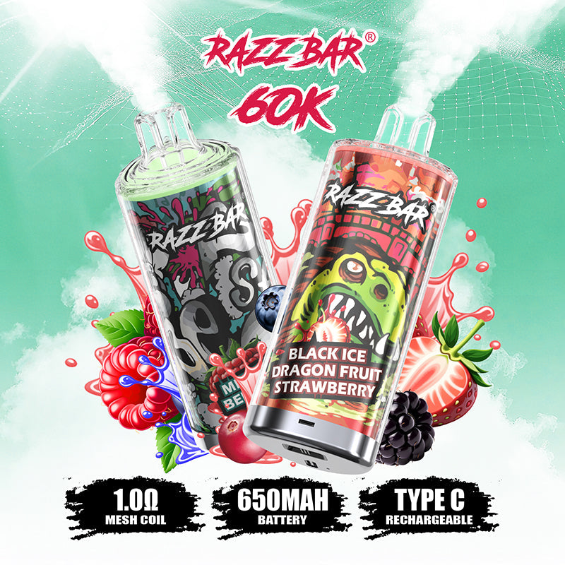 EU Warehouse Razz Bar 60000 puffs Disposable Vape Wholesale - VZVAPE