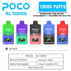 EU Warehouse POCO SL 15000 Puffs Disposable Vape Wholesale - Vapz Vape Wholesale