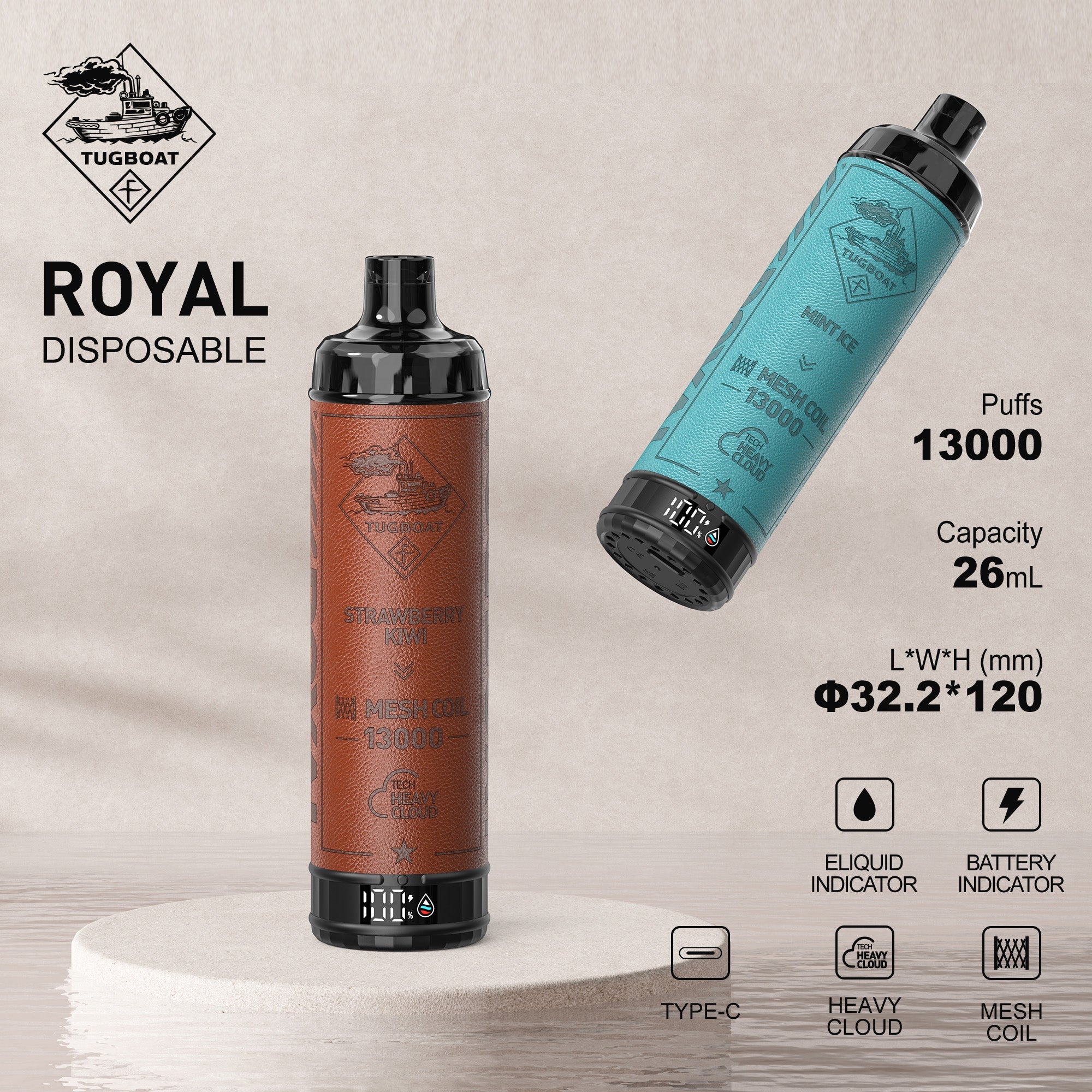 TUGBOAT Royal 13000 Puffs Disposable Vape Wholesale - VZVAPE
