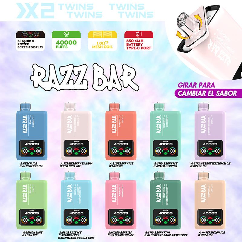 EU Warehouse Razz Bar Twis 40000 Puffs Disposable Vape Wholesale - [VzVape.com]