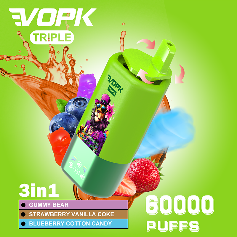 EU Warehouse VOPK Triple 3in1 60000 Puffs Disposable Vape Wholesale - VZVAPE