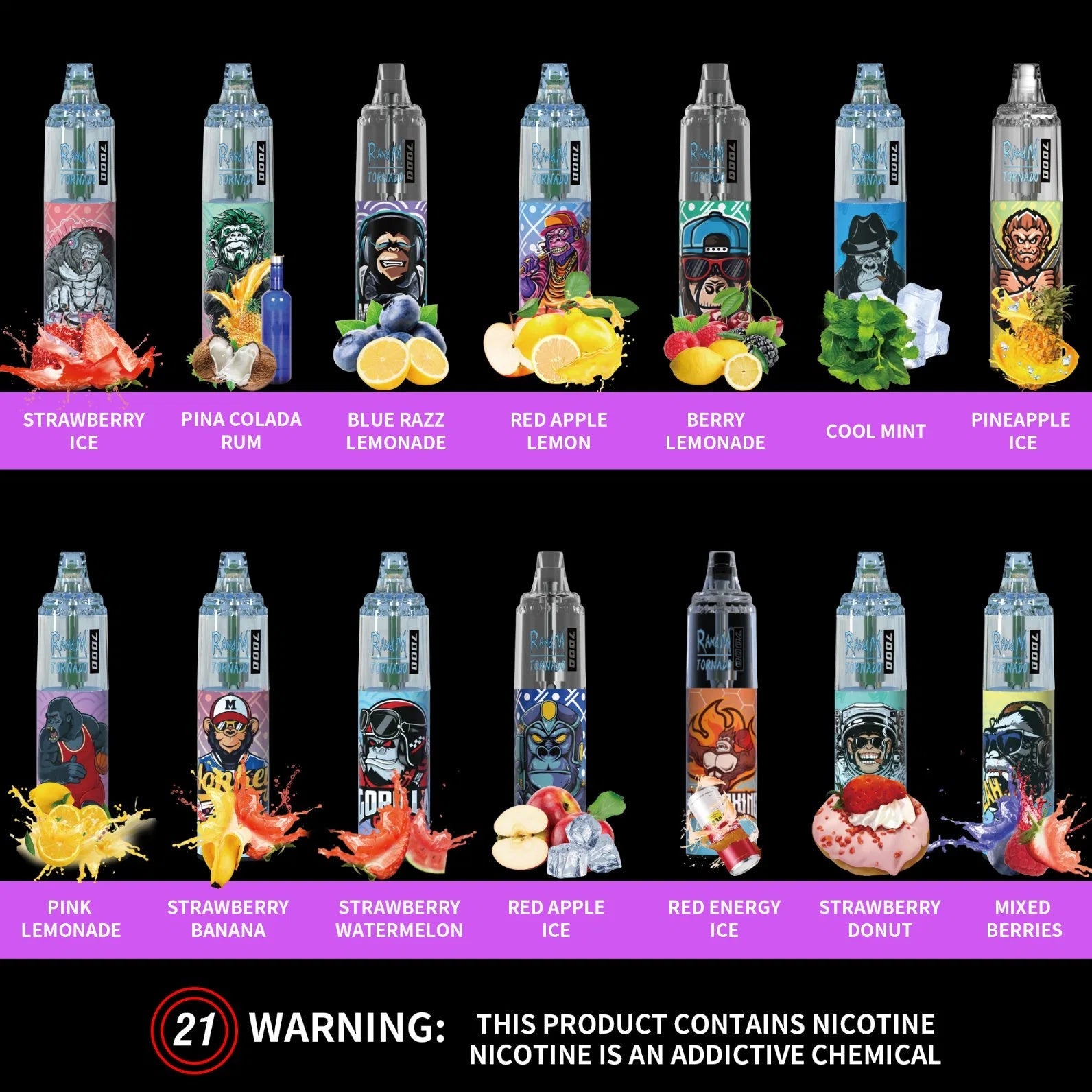 RandM Tornado 7000 Puffs Disposable Vape Wholesale - VZVAPE