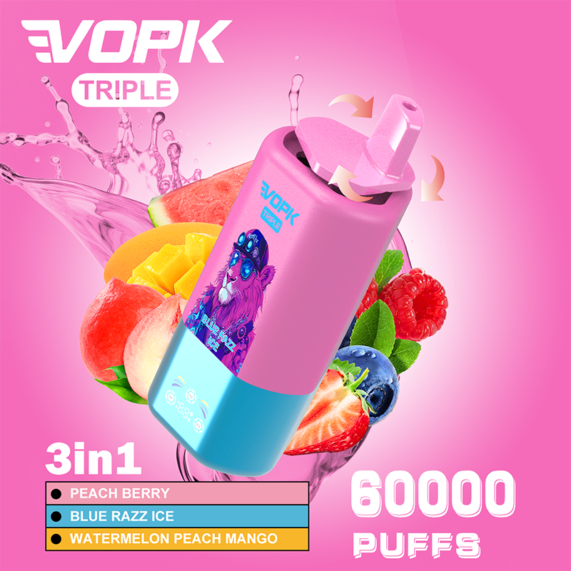 EU Warehouse VOPK Triple 3in1 60000 Puffs Disposable Vape Wholesale - VZVAPE