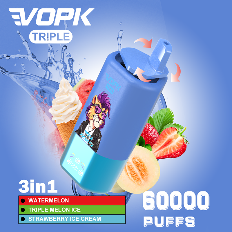 EU Warehouse VOPK Triple 3in1 60000 Puffs Disposable Vape Wholesale - VZVAPE