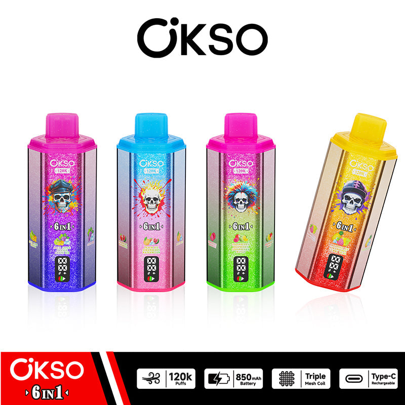 OKSO 6in1 120k Puffs Disposable Vape Wholesale VzVape Wholesale OKSO 6in1 120k Puffs Disposable Vape Wholesale VzVape Wholesale
