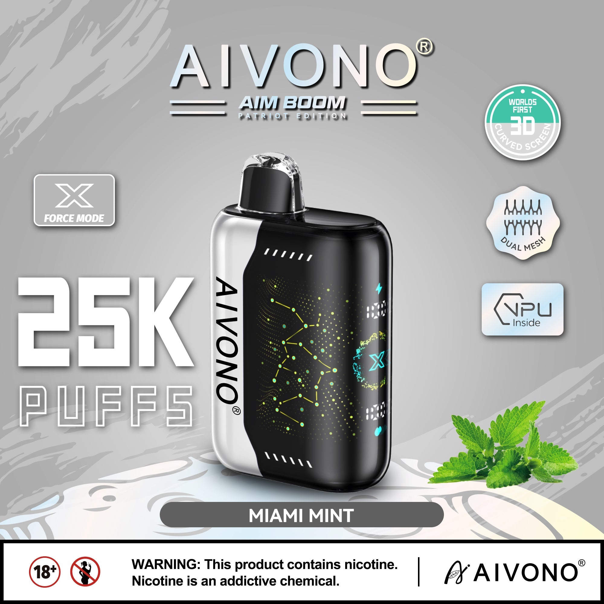 AIVONO AIM BOOM 25000 Puffs Patriot Edition Disposable Vape Wholesale - VZVAPE