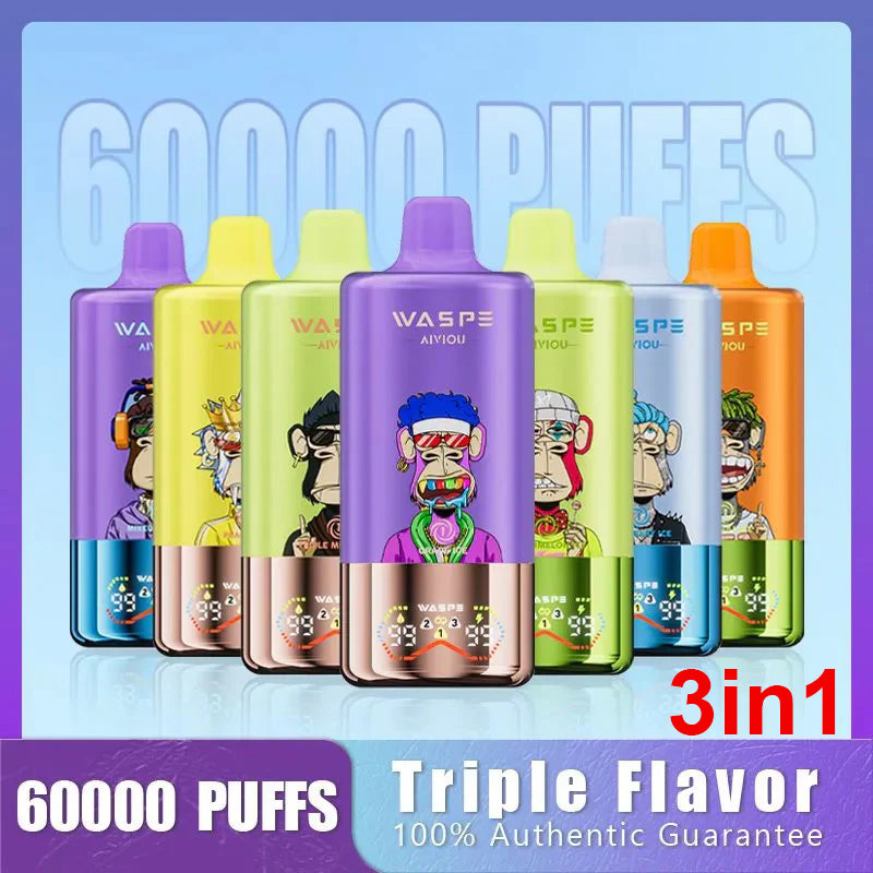 EU Warehouse WASPE 3IN1 60000 Puffs Disposable Vape Wholesale - Vapz Vape Wholesale