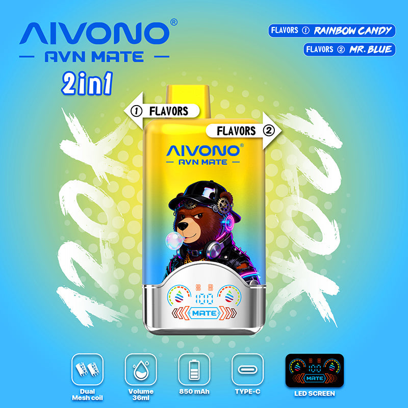 AIVONO AVN  MATE 2 IN 1 120KPuffs 36ml Disposable Vape Wholesale - [VzVape.com]