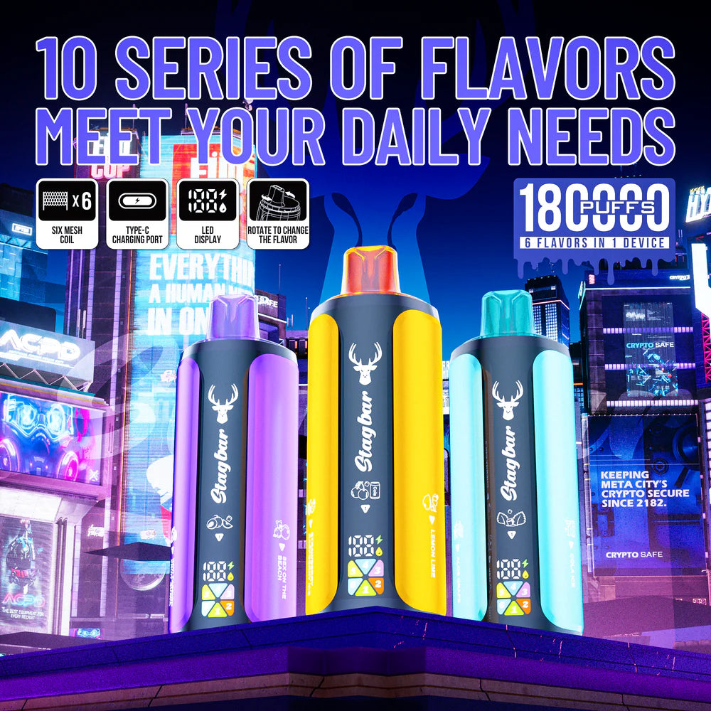 EU Warehouse Stagbar 6 IN 1 180K Puffs Disposable Vape Wholesale - [VzVape.com]