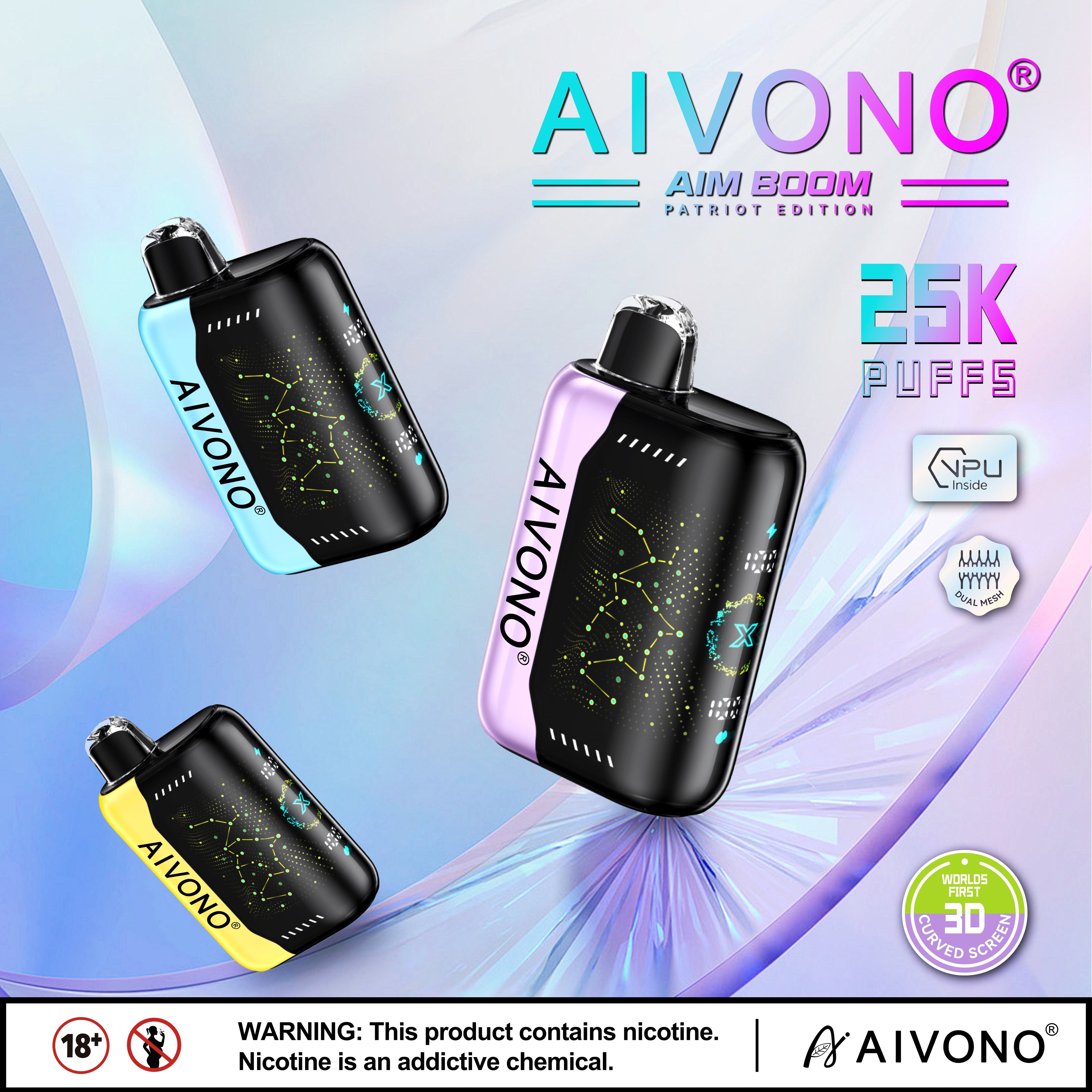 AIVONO AIM BOOM 25000 Puffs Patriot Edition Disposable Vape Wholesale - Vapz Vape Wholesale