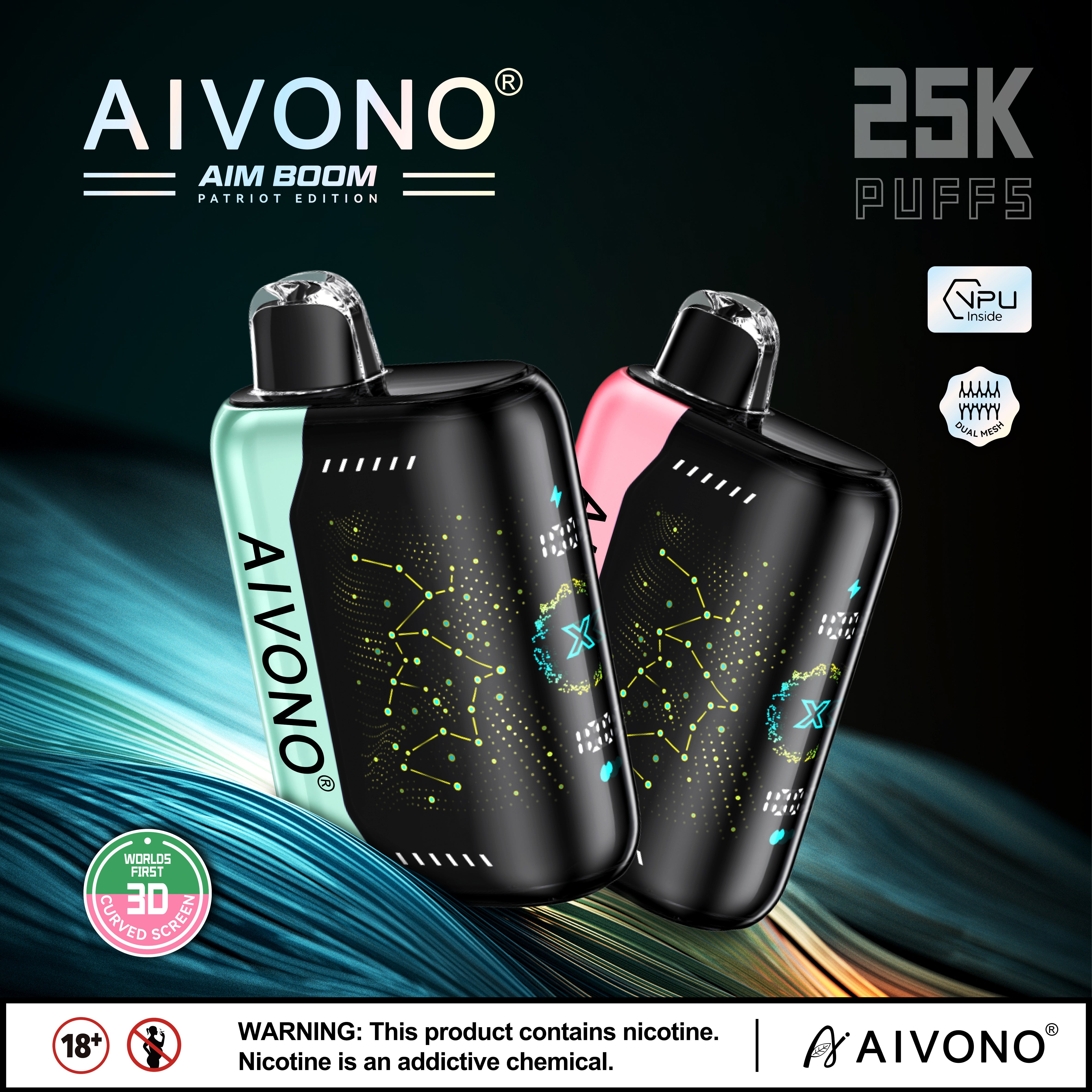 AIVONO AIM BOOM 25000 Puffs Patriot Edition Disposable Vape Wholesale - VZVAPE