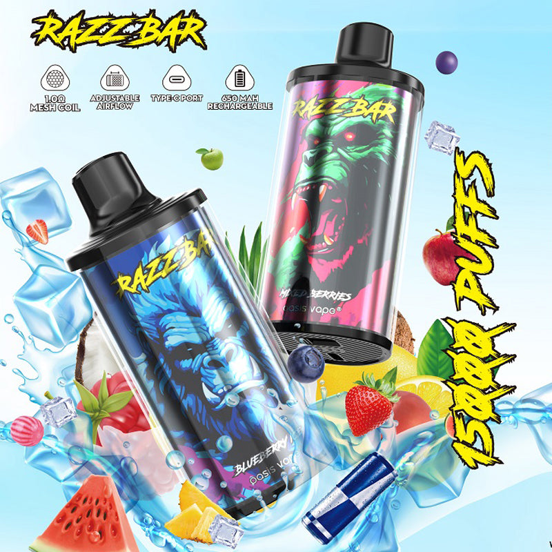EU Warehouse Razz Bar 15000 Puffs 28ml Disposable Vape Wholesale - [VzVape.com]