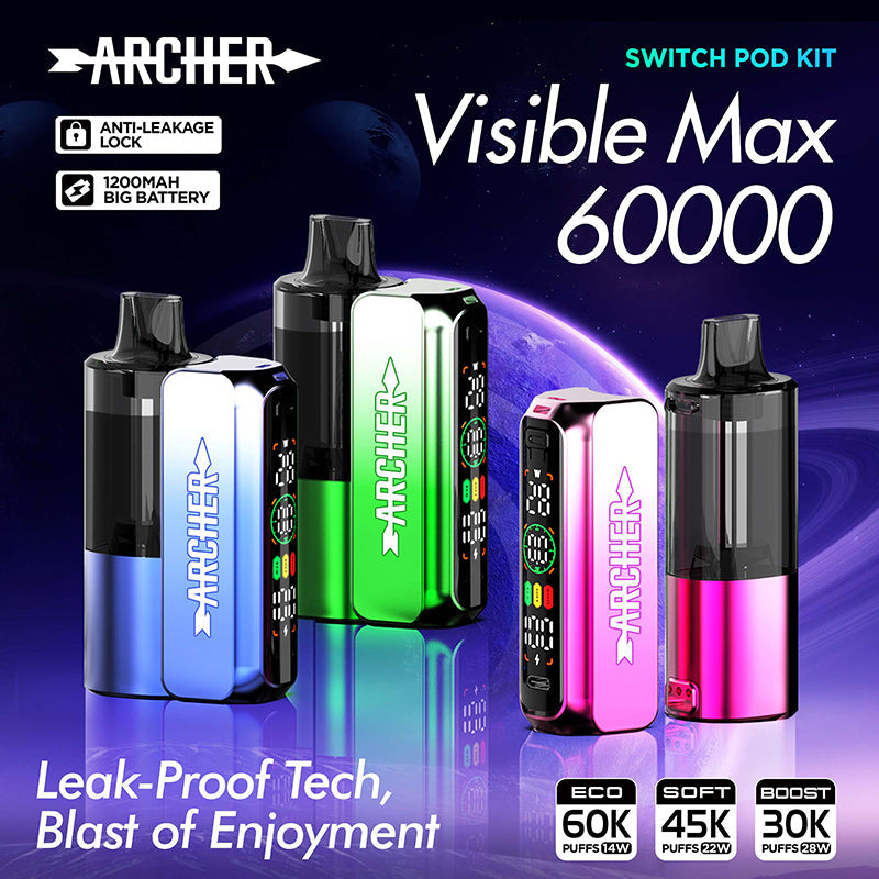 ARCHER VISIBLE MAX 60000 Puffs 20ml Disposable Vape Wholesale - VZVAPE