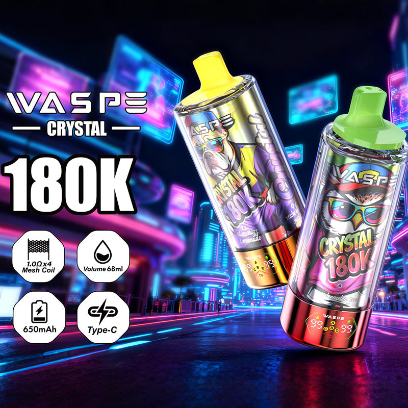EU Warehouse WASPE Crystal 8 in 1  180K Puffs 68ml Disposable Vape Wholesale - [VzVape.com]