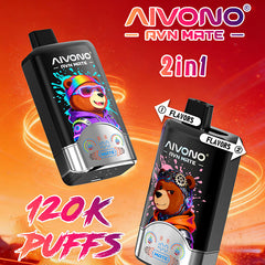 AIVONO AVN  MATE 2 IN 1 120KPuffs 36ml Disposable Vape Wholesale - [VzVape.com]