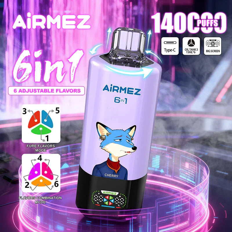 EU Warehouse Airmez FOX 6 IN 1 140k Puffs Disposable Vape Wholesale - [VzVape.com]