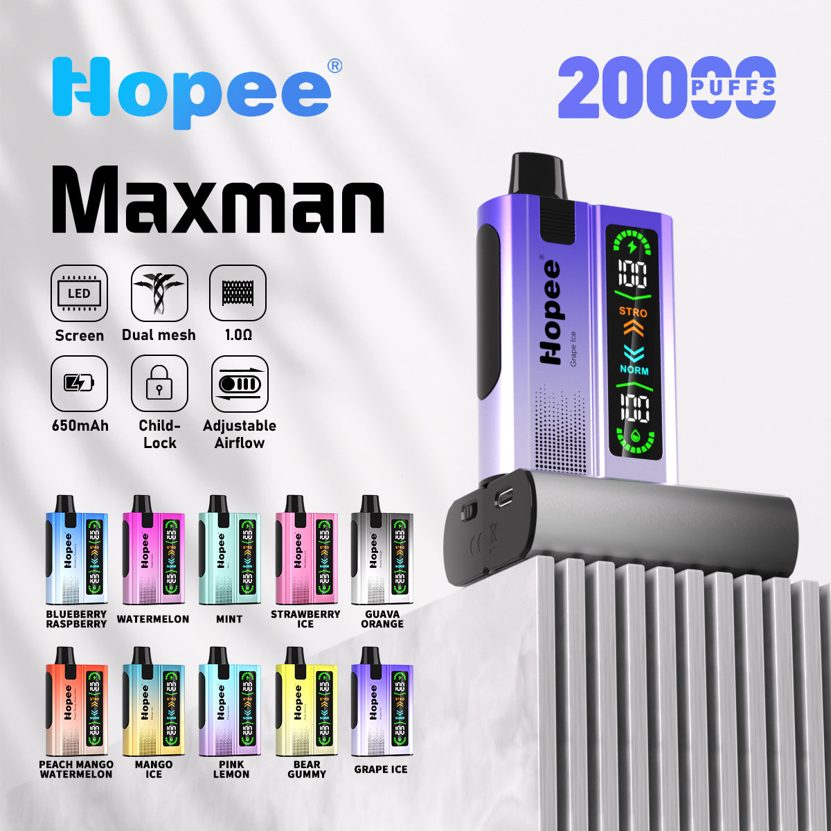 HOPEE Maxman 20000 Puffs Disposable Vape Wholesale - VZVAPE