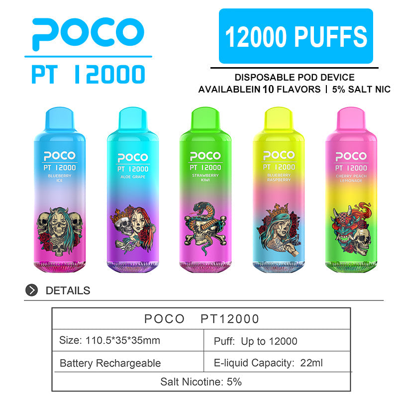 EU Warehouse POCO PT 12000 Puffs Disposable Vape Wholesale - Vapz Vape Wholesale