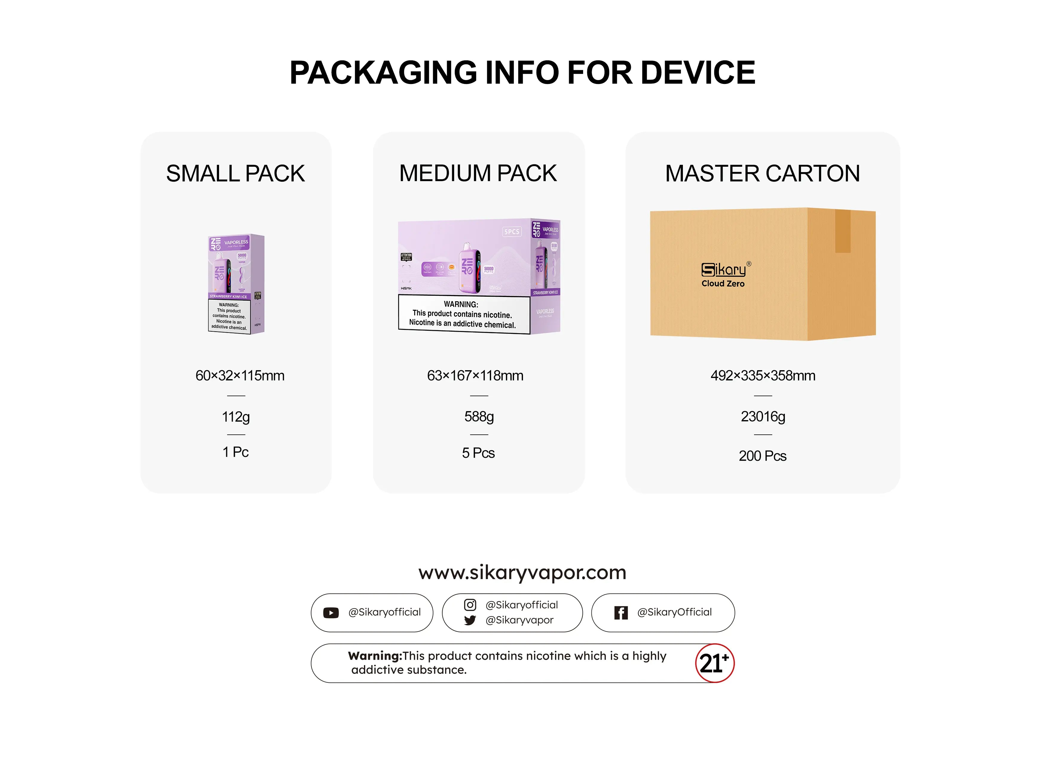 Sikary Cloud Zero 50000 Puffs Smoke-Free Disposable Vape Wholesale - VZVAPE