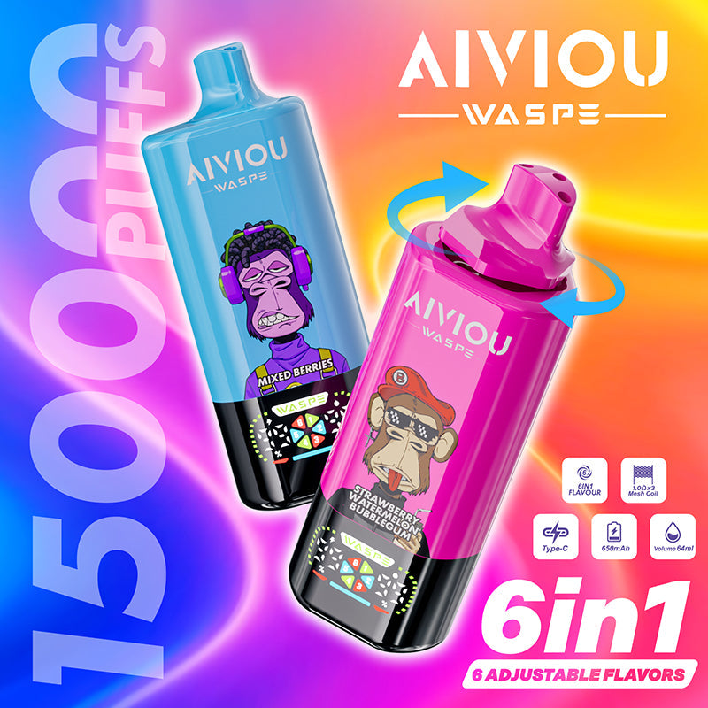 EU Warehouse WASPE AIVIOU 6 in 1 150K Puffs Disposable Vape Wholesale - [VzVape.com]