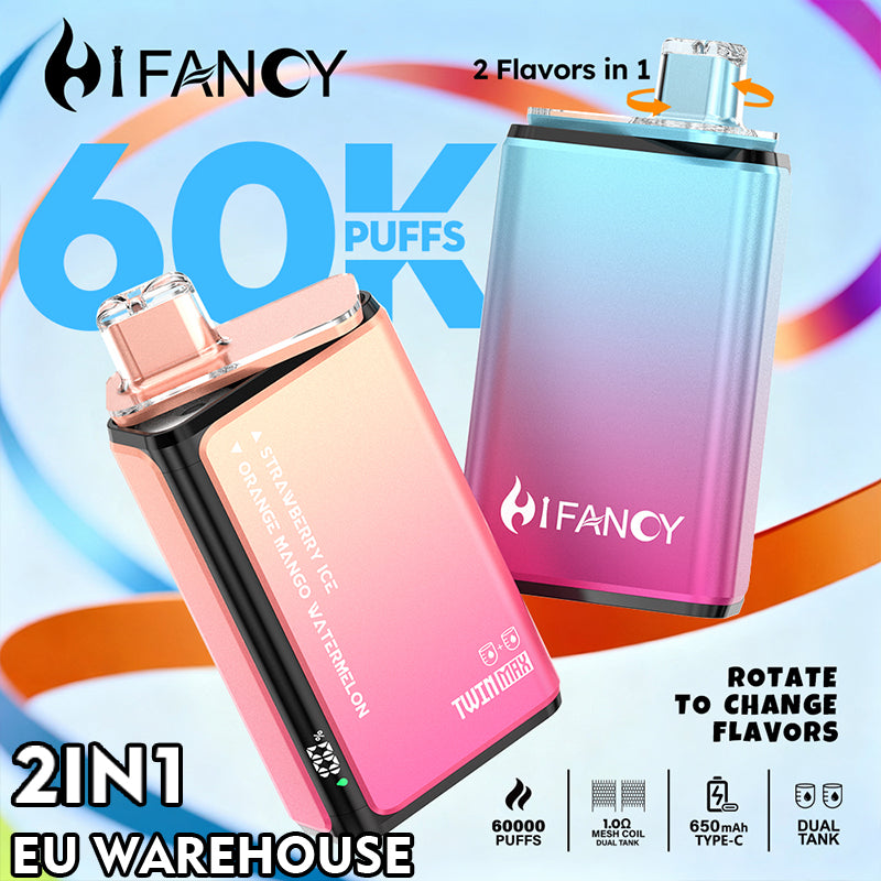 EU Warehouse HIFANCY TWIN MAX 60000 Puffs Disposable Vape Wholesale - Vapz Vape Wholesale