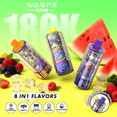 EU Warehouse WASPE Crystal 8 in 1  180K Puffs 68ml Disposable Vape Wholesale - [VzVape.com]