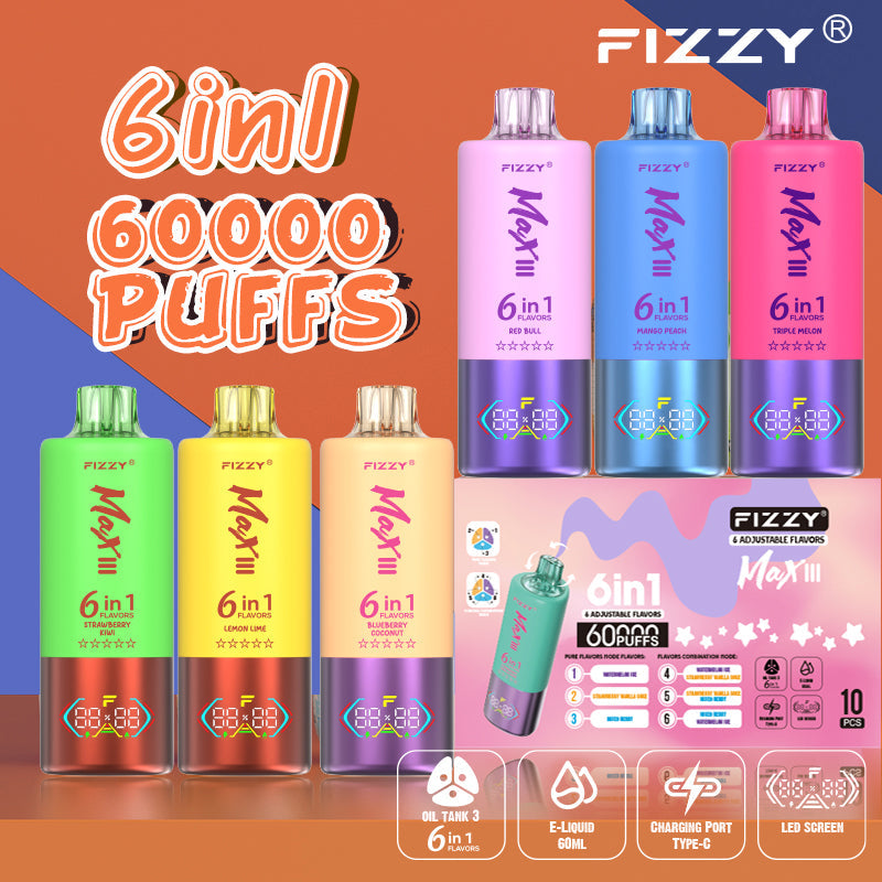 FIZZY 6IN1 60000 Puffs Disposable Vape Wholesale - Vapz Vape Wholesale