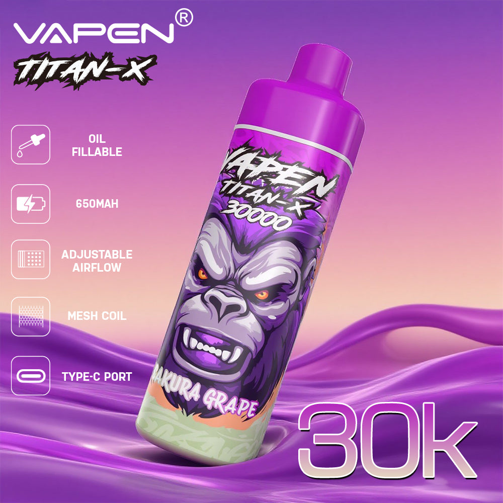 EU Warehouse VAPEN TITAN-X 30000 Puffs 30ml Disposable Vape Wholesale VzVape Wholesale EU Warehouse VAPEN TITAN-X 30000 Puffs 30ml Disposable Vape Wholesale VzVape Wholesale