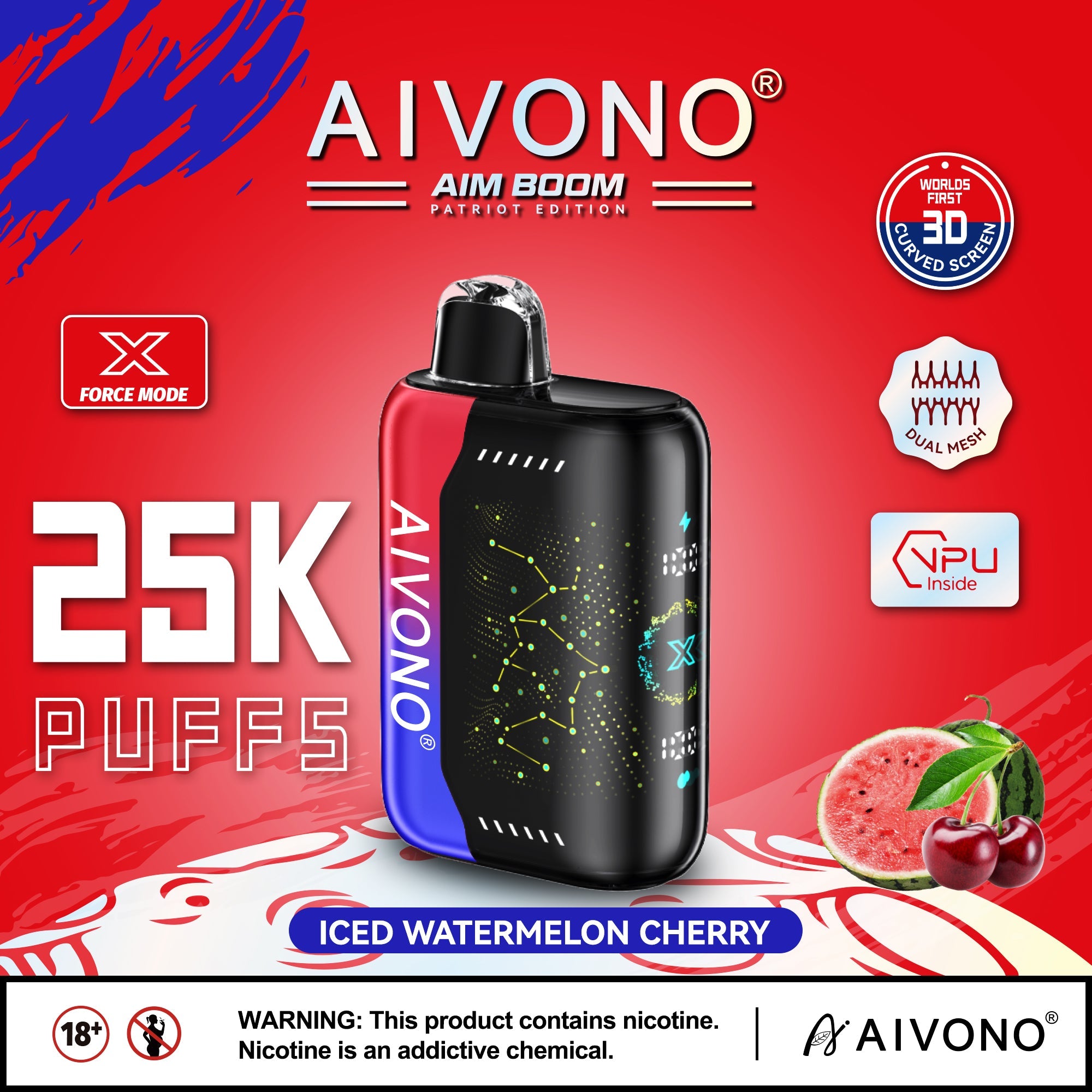 AIVONO AIM BOOM 25000 Puffs Patriot Edition Disposable Vape Wholesale - VZVAPE