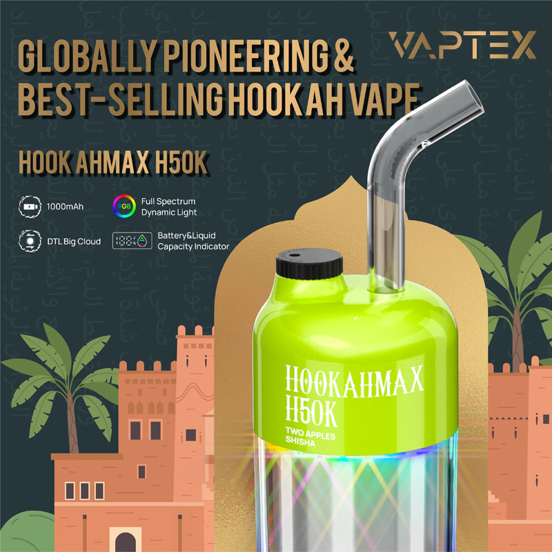 VAPTEX HOOK AHMAX H50000 Puffs Disposable Vape Wholesale - Vapz Vape Wholesale
