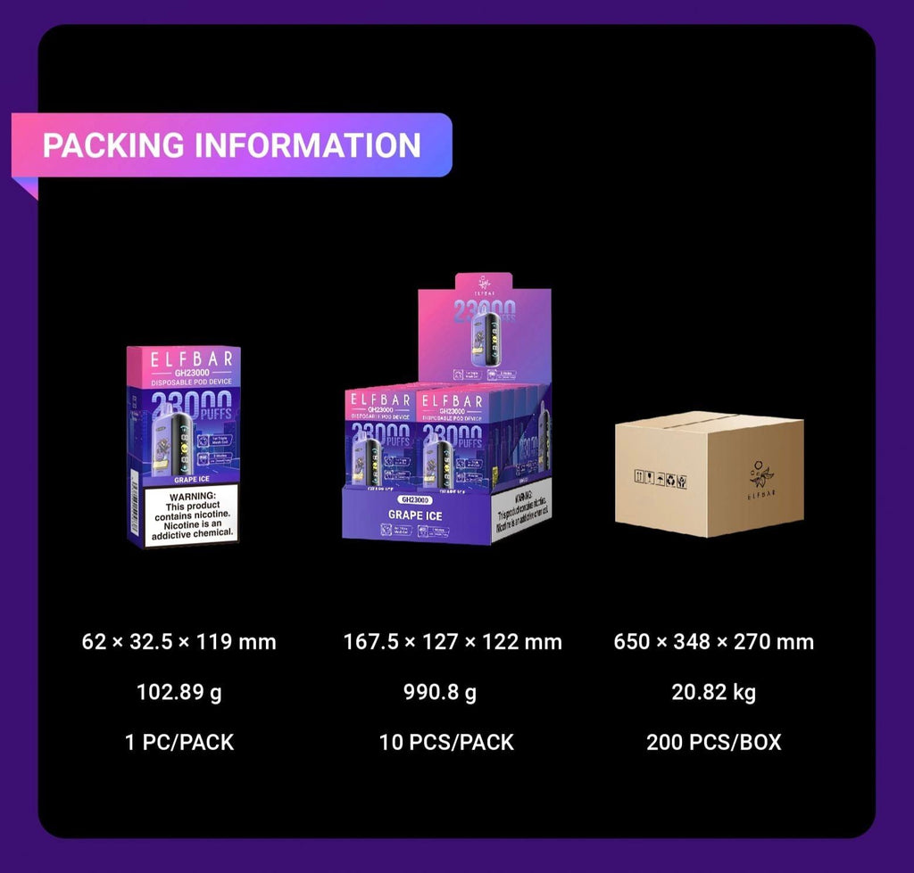 ELF BAR GH23000 Puffs Disposable Vape Wholesale - Vapz Vape Wholesale