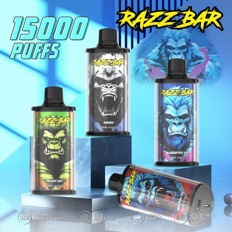 EU Warehouse Razz Bar 15000 Puffs 28ml Disposable Vape Wholesale - [VzVape.com]