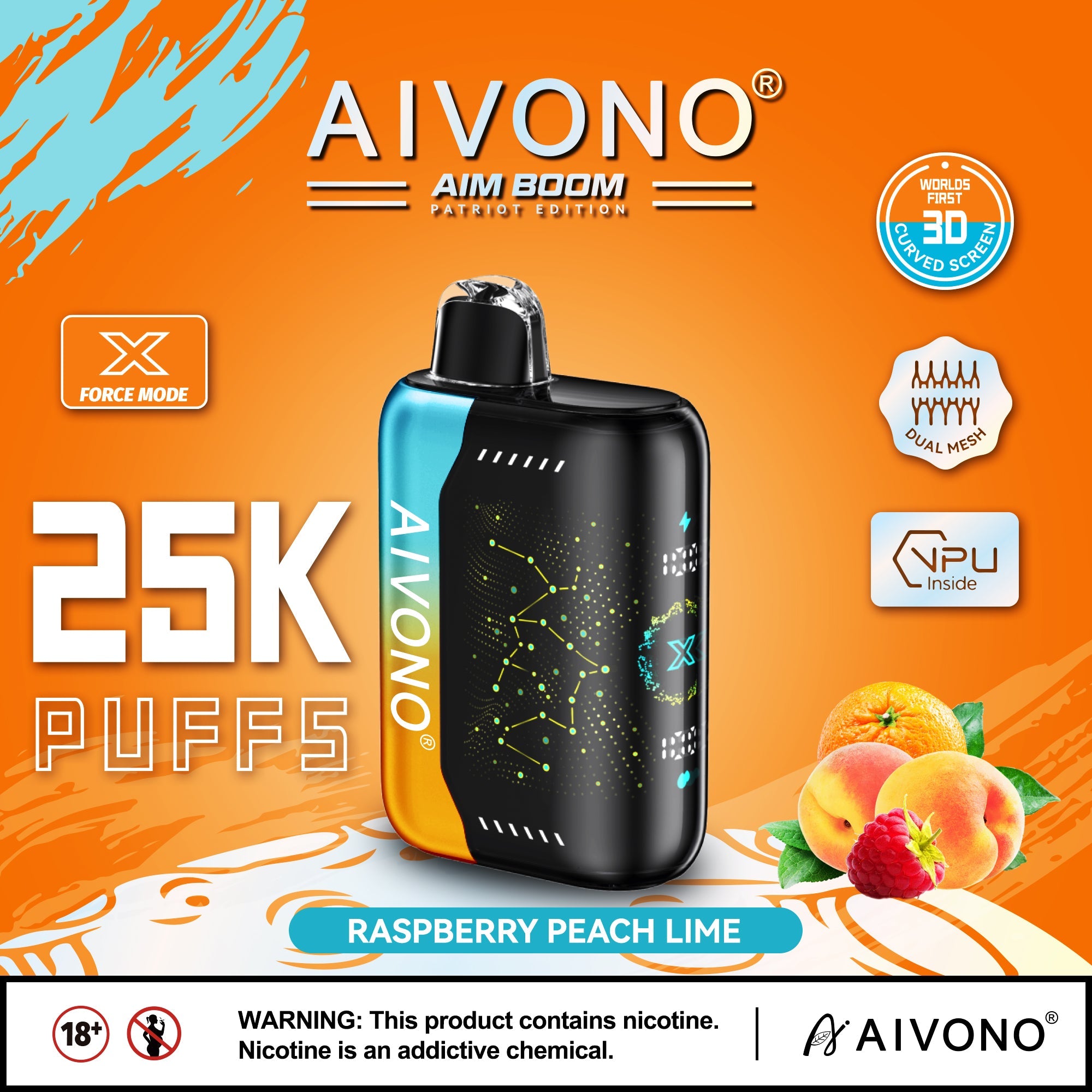 AIVONO AIM BOOM 25000 Puffs Patriot Edition Disposable Vape Wholesale - Vapz Vape Wholesale