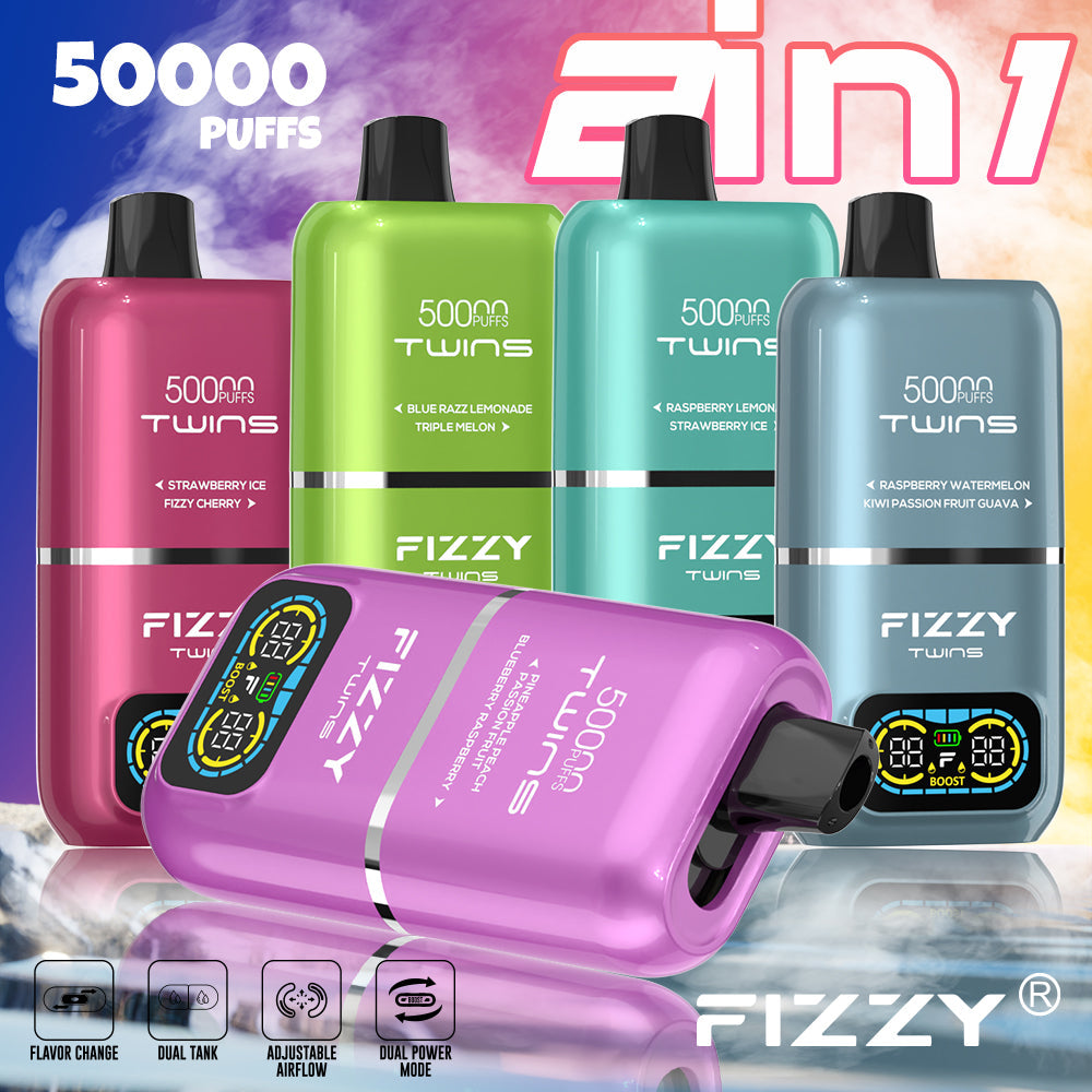 EU Warehouse FIZZY TWINS 50000 Puffs Disposable Vape Wholesale - [VzVape.com]