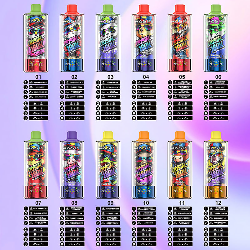 EU Warehouse WASPE Crystal 8 in 1  180K Puffs 68ml Disposable Vape Wholesale - [VzVape.com]