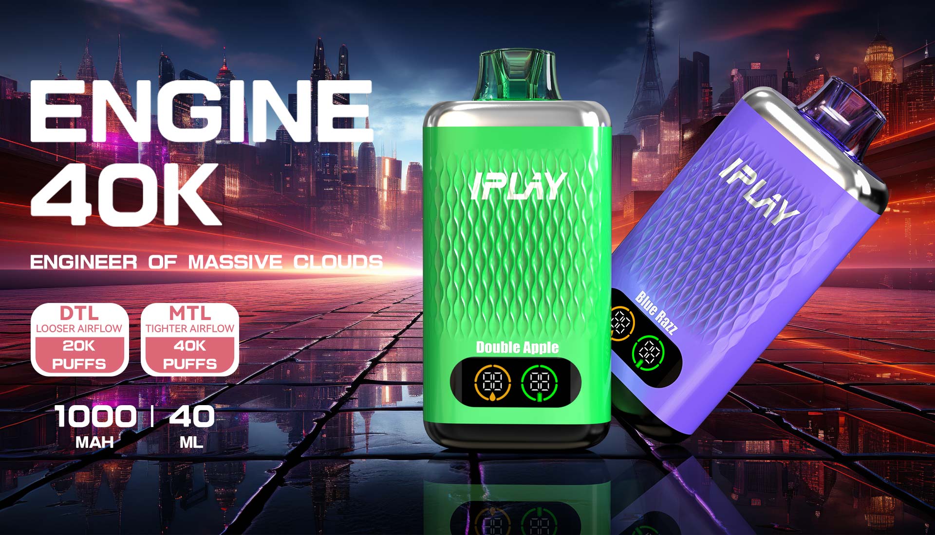 IPLAY ENGINE 40000 Puffs Disposable Vape Wholesale - VZVAPE