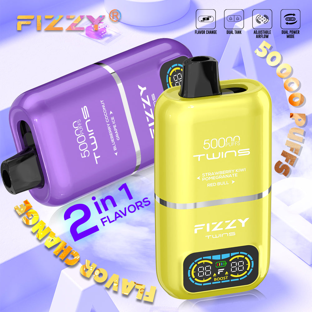 EU Warehouse FIZZY TWINS 50000 Puffs Disposable Vape Wholesale - [VzVape.com]