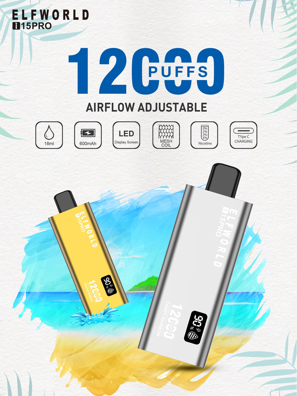 ELFWORLD i15 Pro 12000 Puffs Disposable Vape Wholesale - Vapz Vape Wholesale