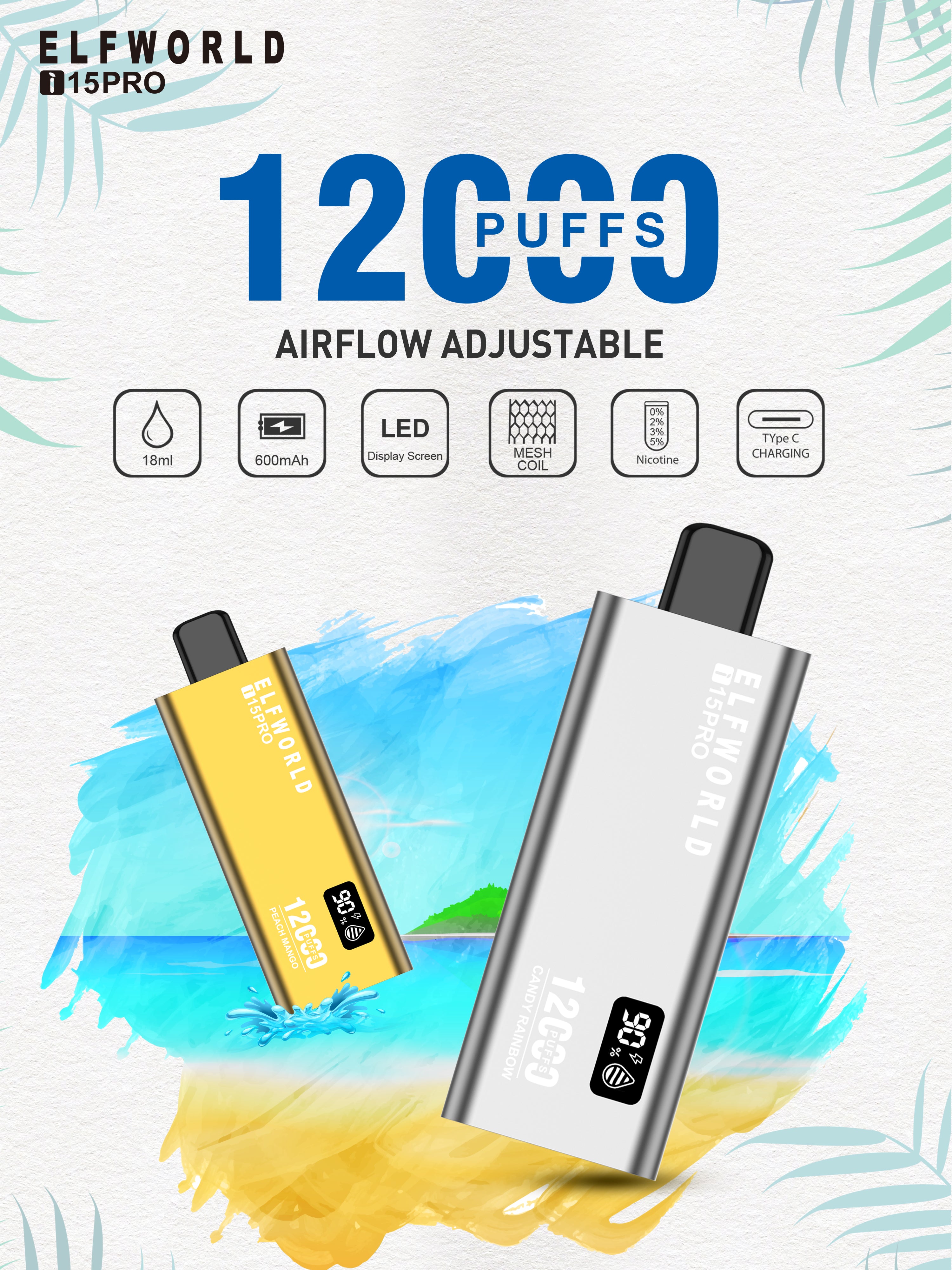 ELFWORLD i15 Pro 12000 Puffs Disposable Vape Wholesale - Vapz Vape Wholesale