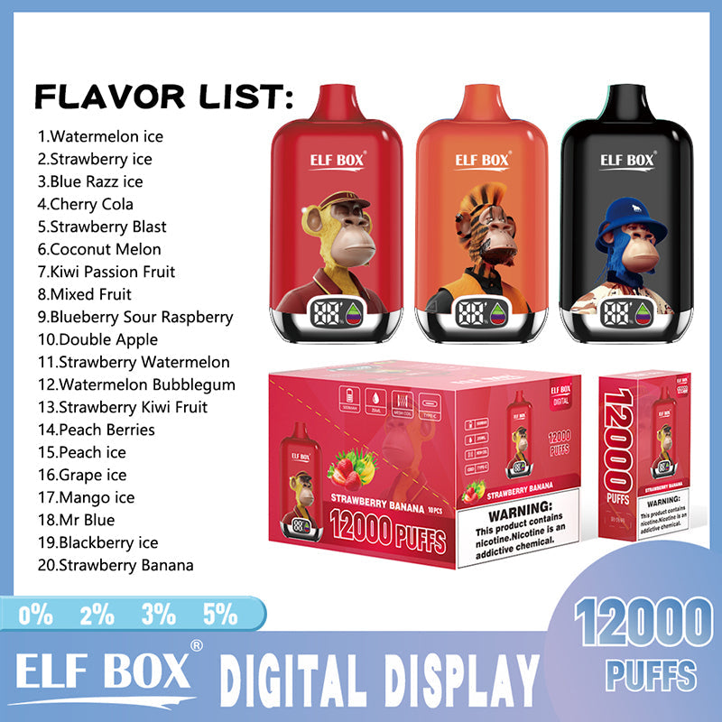 ELF BOX Digital 12000 Puffs Disposable Vape Wholesale - VZVAPE