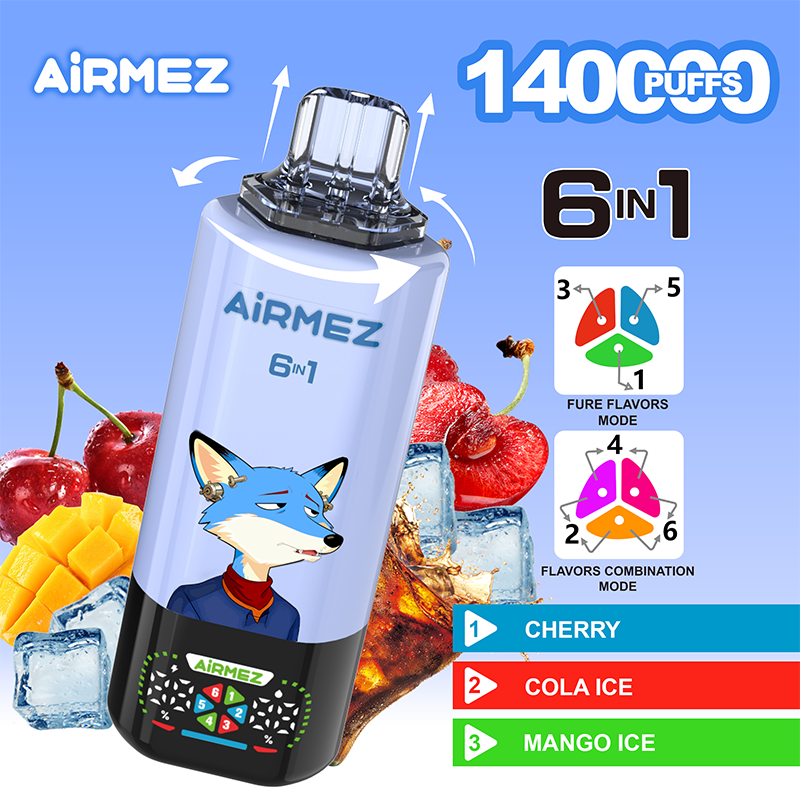 EU Warehouse Airmez FOX 6 IN 1 140000 Puffs Disposable Vape Wholesale
