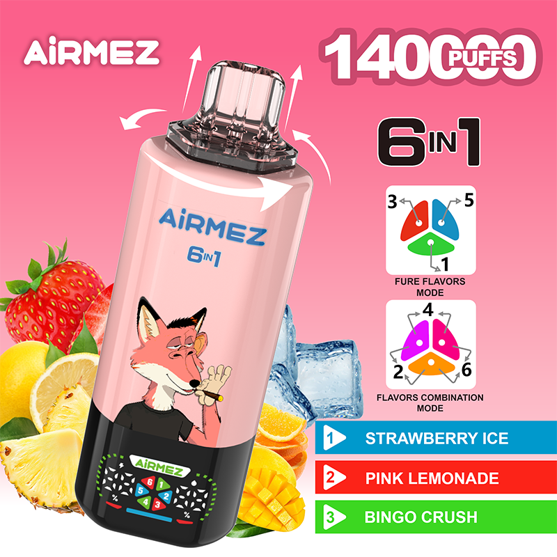 EU Warehouse Airmez FOX 6 IN 1 140000 Puffs Disposable Vape Wholesale