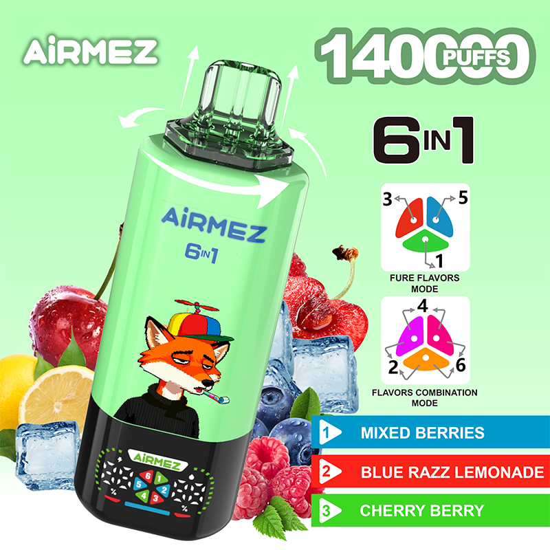 EU Warehouse Airmez FOX 6 IN 1 140000 Puffs Disposable Vape Wholesale