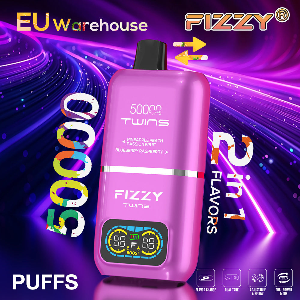 EU Warehouse FIZZY TWINS 50000 Puffs Disposable Vape Wholesale - [VzVape.com]