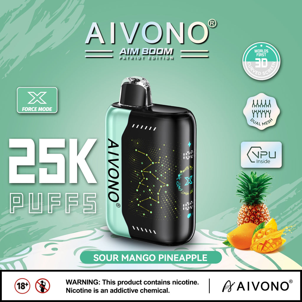 AIVONO AIM BOOM 25000 Puffs Patriot Edition Disposable Vape Wholesale - Vapz Vape Wholesale