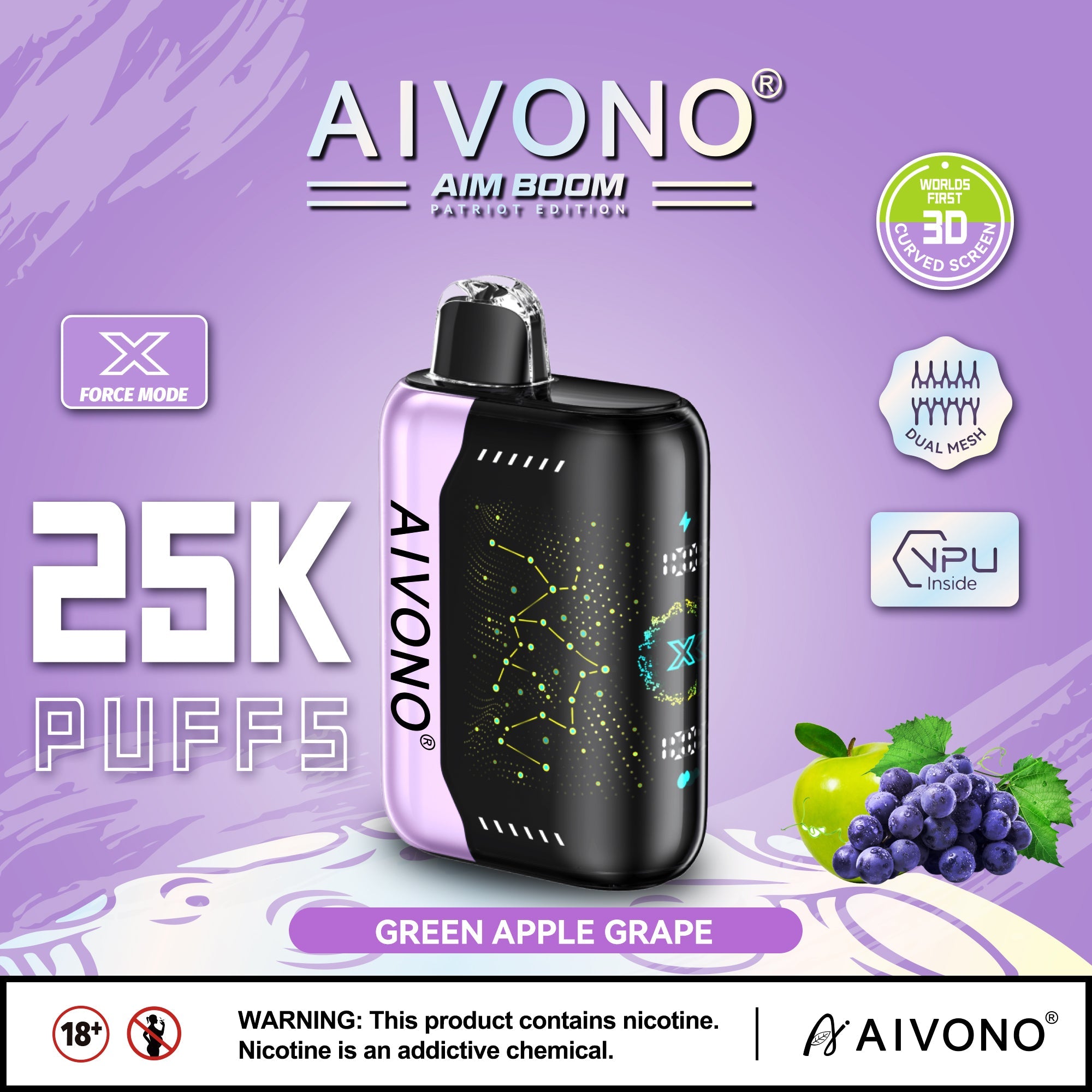 AIVONO AIM BOOM 25000 Puffs Patriot Edition Disposable Vape Wholesale - VZVAPE