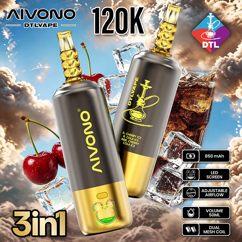 EU Warehouse AIVONO DTL 3 IN 1 120K Puffs Disposable Vape Wholesale - [VzVape.com]