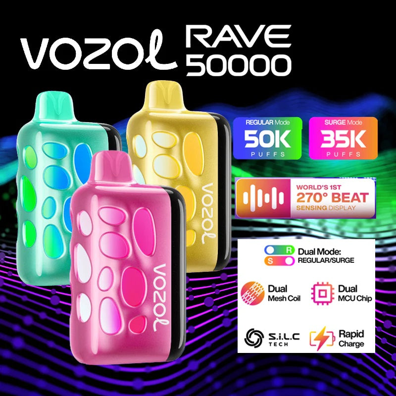 VOZOL RAVE 50000 Puffs Disposable Vape Wholesale - Vapz Vape Wholesale