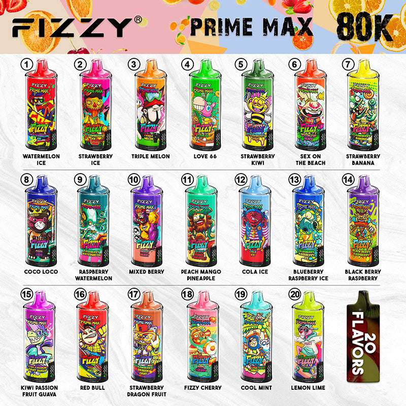 EU Warehouse FIZZY PRIME MAX 80000 Puffs Disposable Vape Wholesale - [VzVape.com]