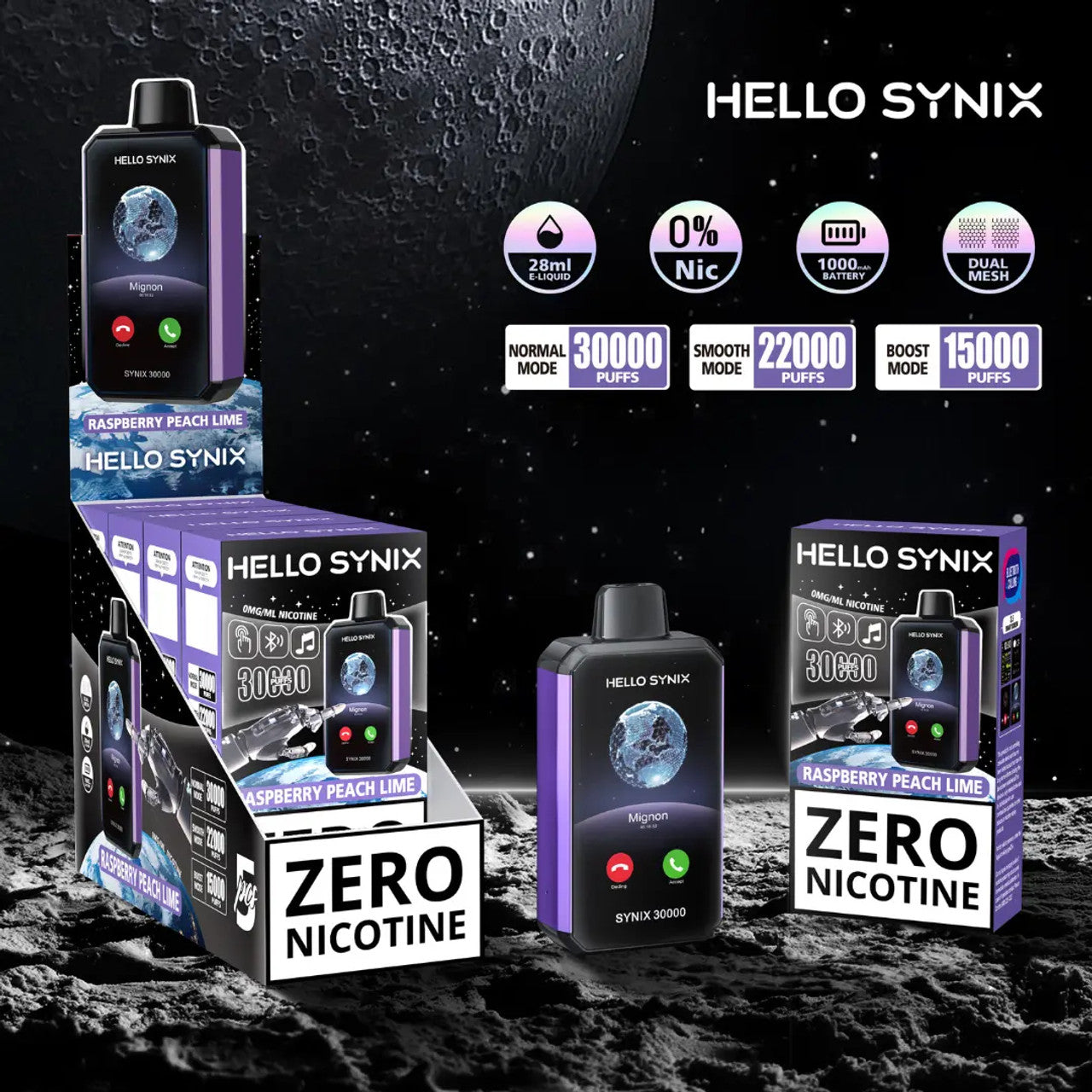 HELLO SYNIX 30k zero nicotine disposable vape